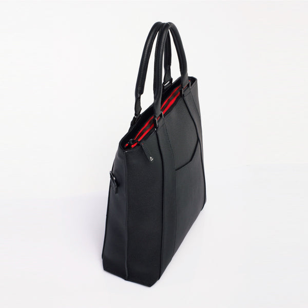 Made in FRANCE Ternes Luxury Tote Bag in Black Calfskin